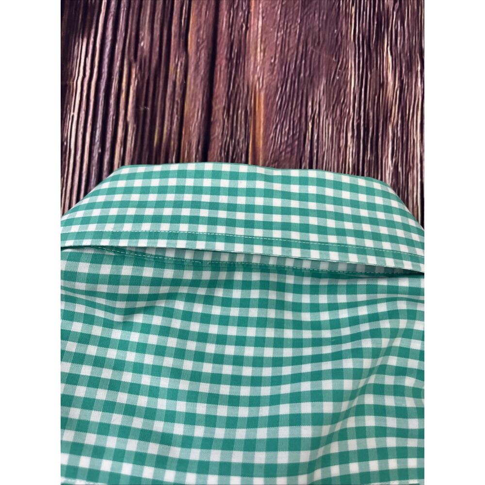 Brooks Brothers 346 Non-Iron Plaid Button Up Green Shirt Mens Size Large - Picture 7 of 7